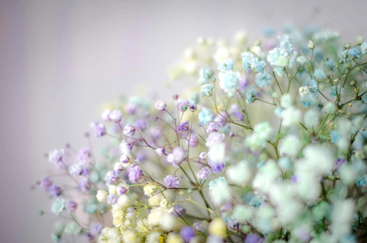 Professional floral workspace with tools and fresh flower arrangements ready for design work